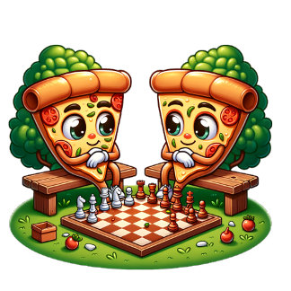 Schaakspelende Pizzapuntjes Sticker