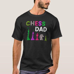 Schaakspelende vader sportspeler expert coach graf t-shirt
