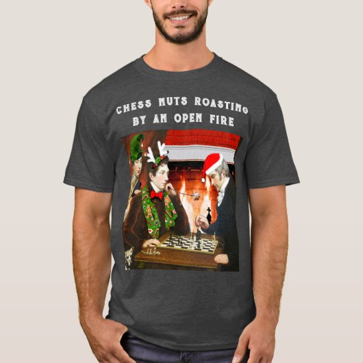 Schaakspeler Kerst T-shirt (Voorkant)