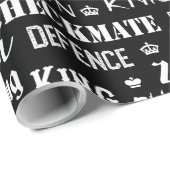 Schaakspeler Monochroom bord spelletjes zinnen Cadeaupapier (Rol Hoek)