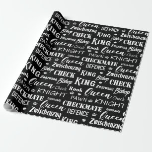 Schaakspeler Monochroom bord spelletjes zinnen Cadeaupapier