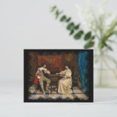 Schaakspeler Paar Kunst Briefkaart (Staand voorkant)