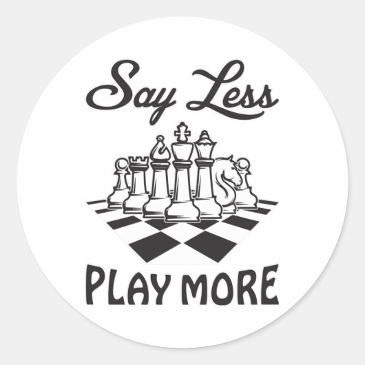 Schaakspeler Schaakbord Schaakmat Bord Gift Idee Ronde Sticker (Voorkant)