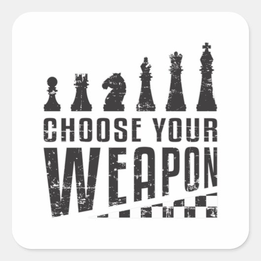 Schaakspeler Schaakbord Schaakmat Bordspel Gift Vierkante Sticker (Voorkant)