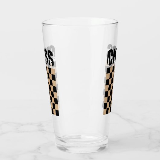 Schaakspeler, schaakspelliefhebber glas (Links)