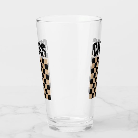 Schaakspeler, schaakspelliefhebber glas (Rechts)