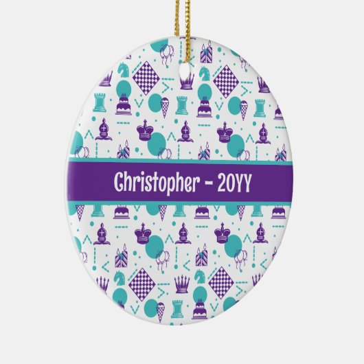 Schaakspeler stukken - Party Art Pattern Keramisch Ornament (Rechts)