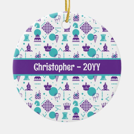 Schaakspeler stukken - Party Art Pattern Keramisch Ornament (Voorkant)