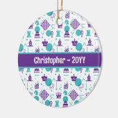 Schaakspeler stukken - Party Art Pattern Keramisch Ornament (Links)