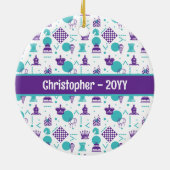 Schaakspeler stukken - Party Art Pattern Keramisch Ornament (Achterkant)