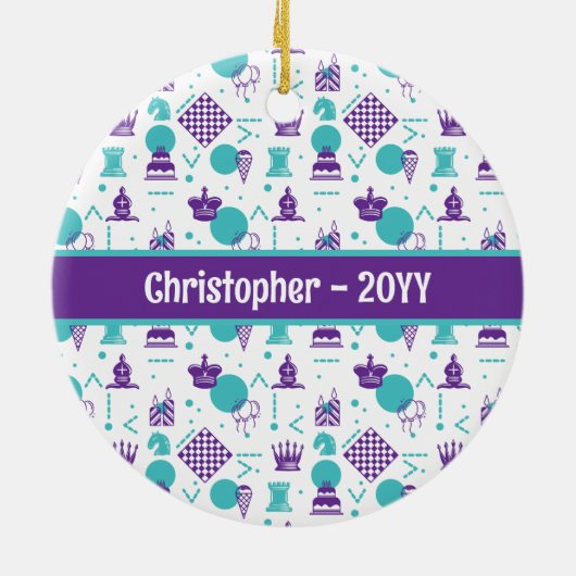 Schaakspeler stukken - Party Art Pattern Keramisch Ornament (Achterkant)