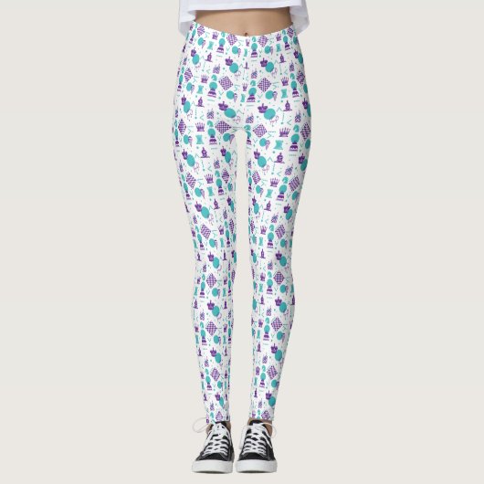 Schaakspeler stukken - Party Art Pattern Leggings (Voorkant)