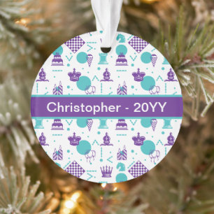 Schaakspeler stukken - Party Art Pattern Ornament