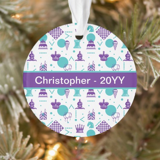 Schaakspeler stukken - Party Art Pattern Ornament (Boom)