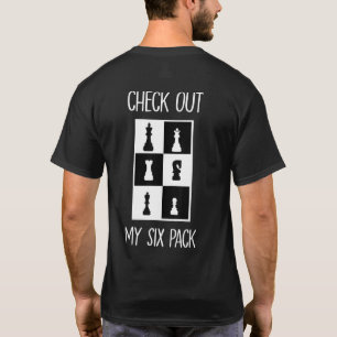 Schaakspeler T-shirt Kijk naar mijn Six Pack Schaa