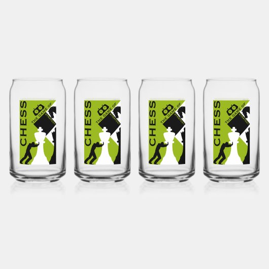 Schaakspelers Blikvorm Glas (Achterkant)