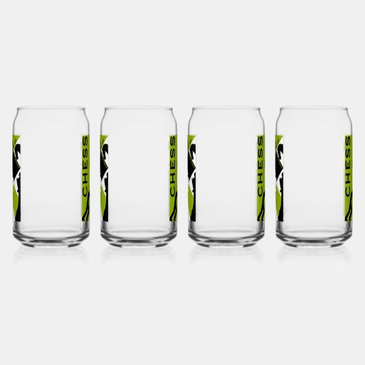 Schaakspelers Blikvorm Glas (Links)