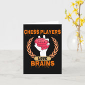 Schaakspelers houden van hersenen grappige enge Ha Kaart (Gele Bloem)