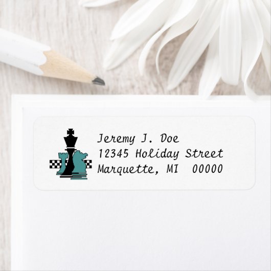 Schaakspelers Stukken Speler Retouradres Labels (Insitu)