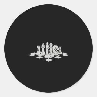 Schaakspelers voor schaaknoviteit ronde sticker