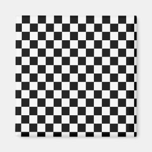 Schaakspelers zwart-wit magneet