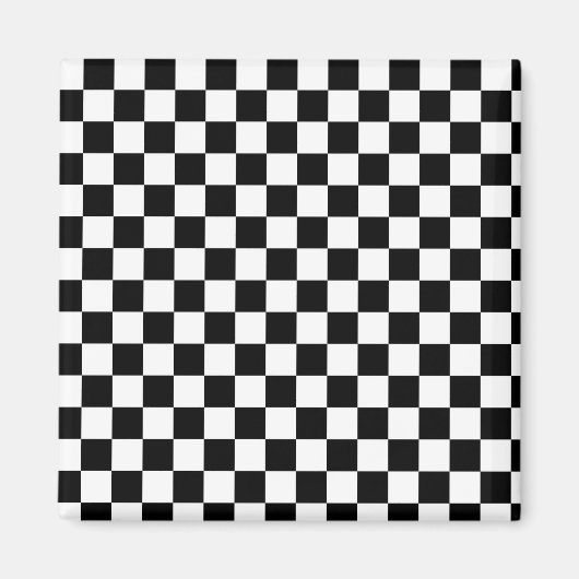 Schaakspelers zwart-wit magneet (Voorkant)