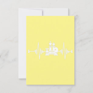 schaakster Heartbeat Schaken T-shirt Bedankkaart