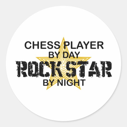 Schaakster Rock Star by Night Ronde Sticker (Voorkant)