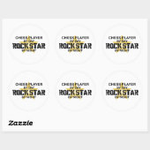 Schaakster Rock Star by Night Ronde Sticker (Vel)