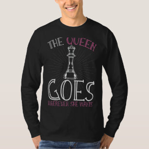 Schaakster Schaakmannen Koningin Schaken T-shirt