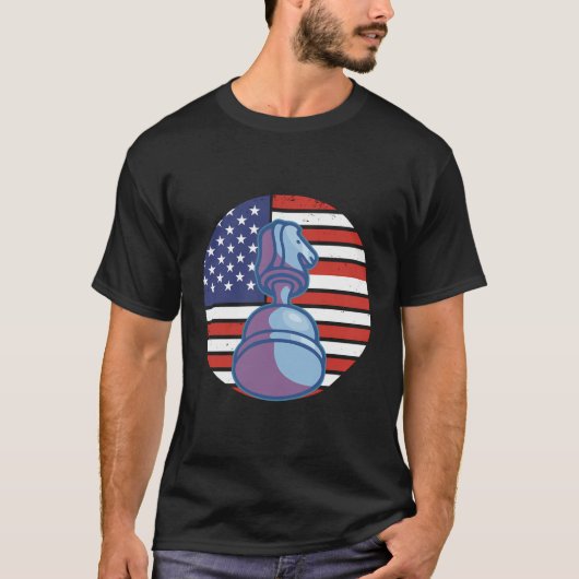 Schaakstuk Amerika schaakstuk T-shirt (Voorkant)