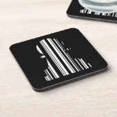 SCHAAKSTUK BAR CODE Schaakstuk Patroon Ontwerp Bier Onderzetter (Linkerzijde)