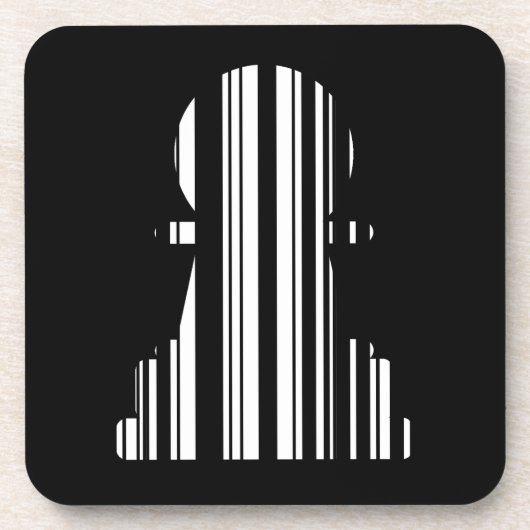 SCHAAKSTUK BAR CODE Schaakstuk Patroon Ontwerp Bier Onderzetter (Voorkant)