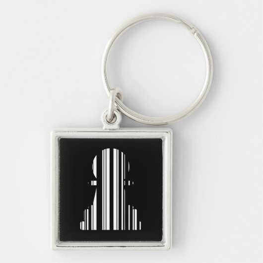 SCHAAKSTUK BARCODE Schaakstuk Patroon Ontwerp Sleutelhanger (Voorkant)