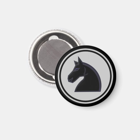 Schaakstuk Black Knight Magneet (Voorkant / Achterkant)