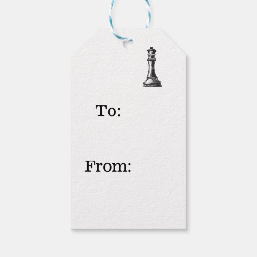 Schaakstuk cadeau labels cadeaulabel (Achterkant)