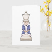 Schaakstuk Dame Schaken Kaart (Gele Bloem)