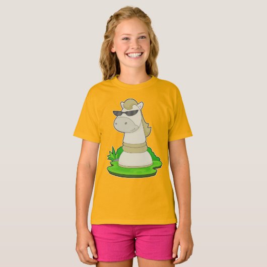 Schaakstuk Knight Chess T-shirt (Voorkant volledig)