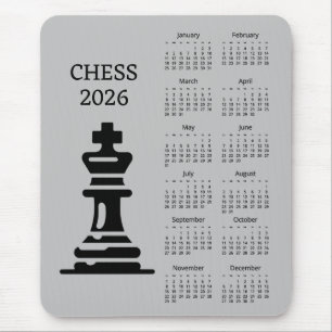 Schaakstuk Koning 2026 Kalender Muismat