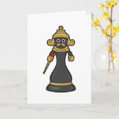 Schaakstuk Koning op Schaken met Staf Kaart (Gele Bloem)