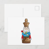 Schaakstuk Koning Schaak Briefkaart (Voorkant / Achterkant)