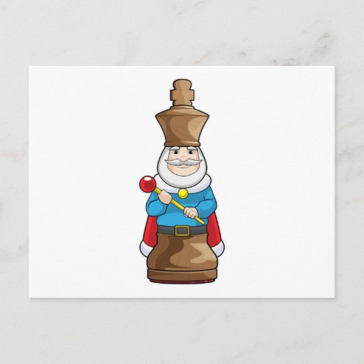 Schaakstuk Koning Schaak Briefkaart (Voorkant)