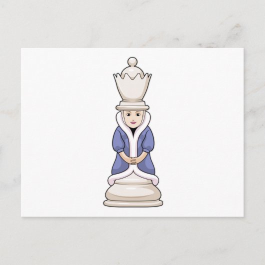 Schaakstuk Koningin Schaken Briefkaart (Voorkant)