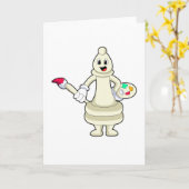 Schaakstuk Loper als schilder met kwast en kleur Kaart (Gele Bloem)