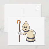 Schaakstuk Loper bij Schaken Briefkaart (Voorkant / Achterkant)