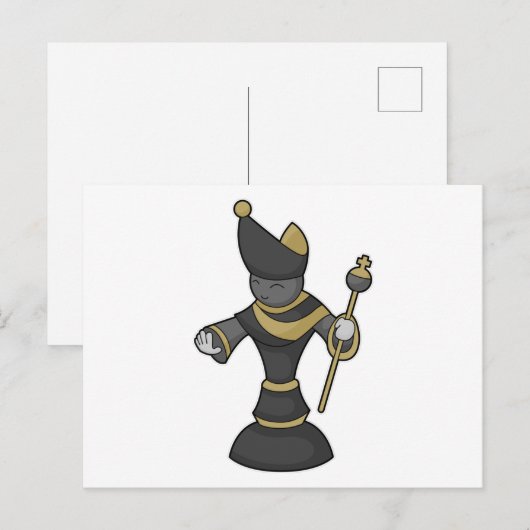 Schaakstuk Loper Schaak Briefkaart (Voorkant / Achterkant)