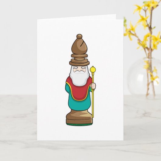 Schaakstuk Loper Schaken Kaart (Gele Bloem)