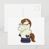 Schaakstuk paard als paard met zonnebril briefkaart (Voorkant / Achterkant)