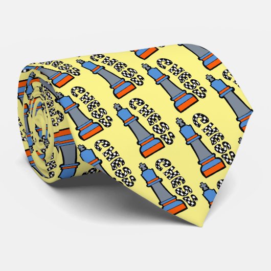 schaakstuk patroon stropdas (Opgerold)