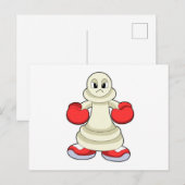 Schaakstuk Pion als bokser met boks handschoenen Briefkaart (Voorkant / Achterkant)
